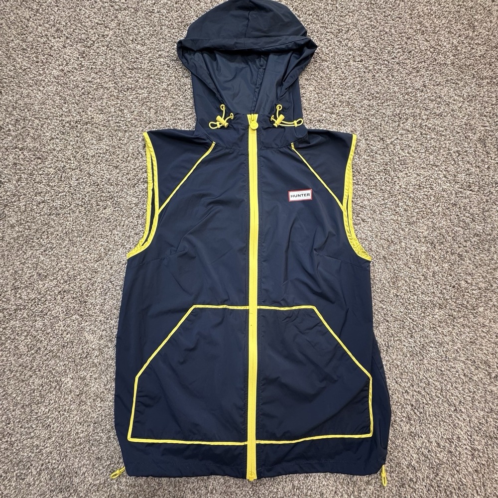 Hunter Sleeveless Hooded Full Zip Vest Nylon Jacket Womens XS